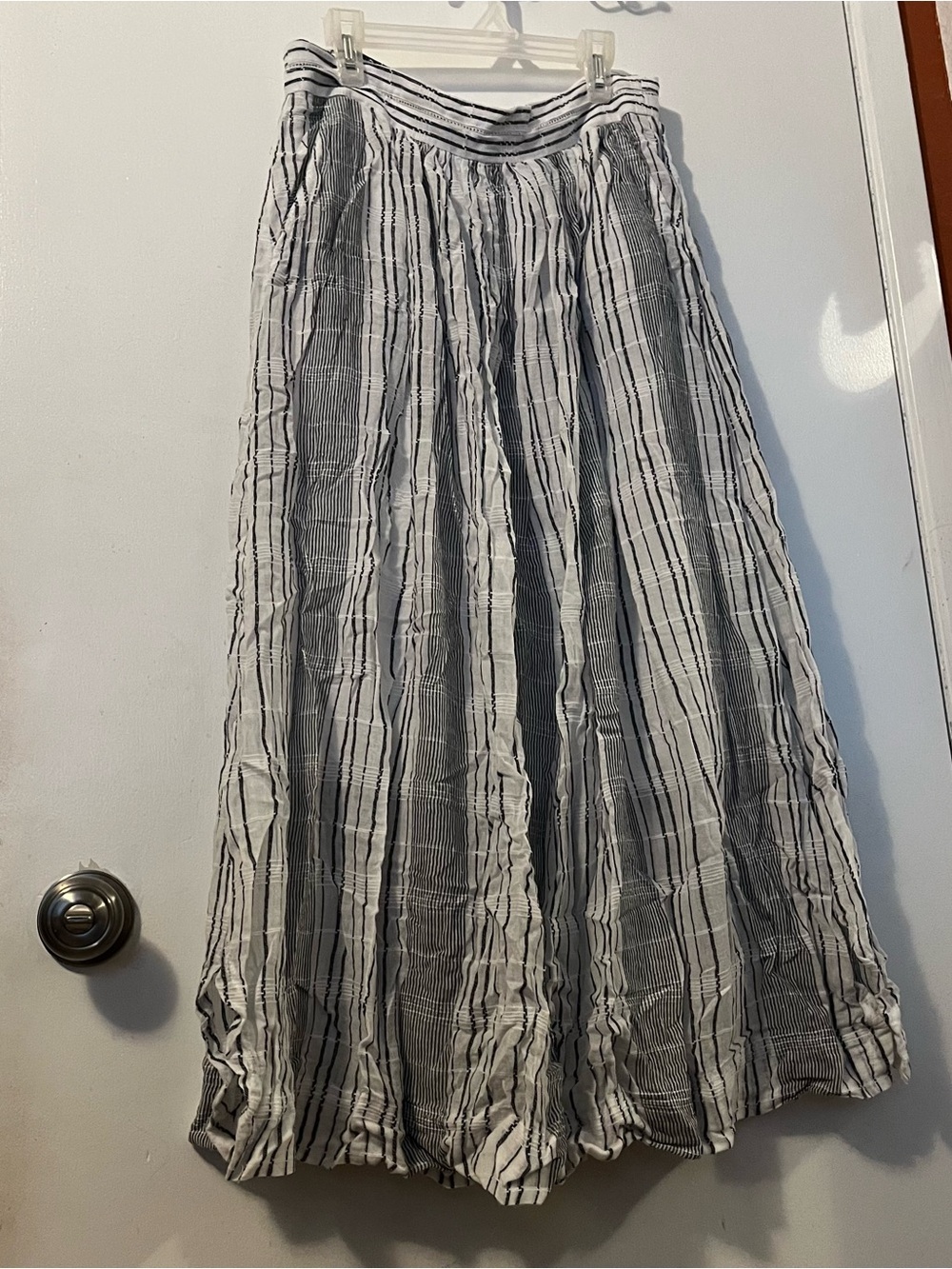 Poetry Black and White Vertical Stripe Maxi Skirt